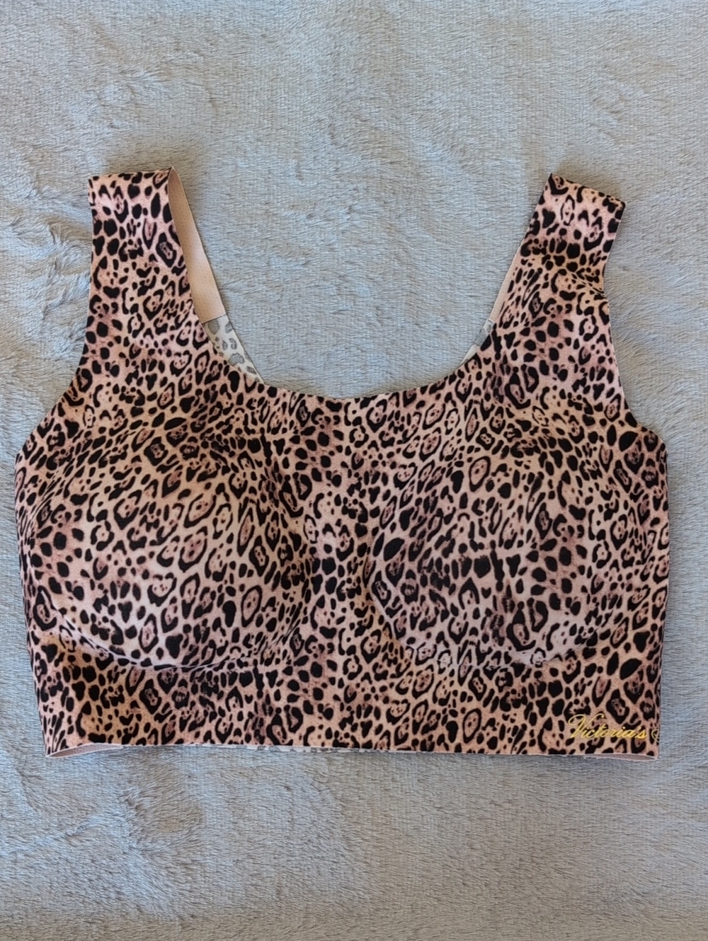 Victoria's Secret Pink and Black Leopard-Print Molded Cup Bralette